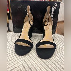 Sam Edelman Neesa, Black Suede Size 7 1/2 Women’s Wedge Sandal. New in Box.